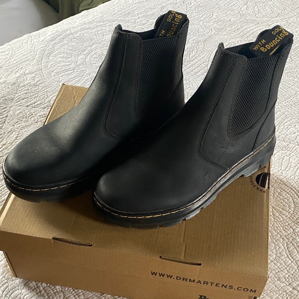 Dr. Martens Unisex Black Leather Boots
